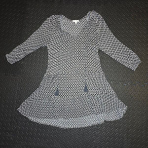 Women's Becool Black & White Patterned Tunic Top M